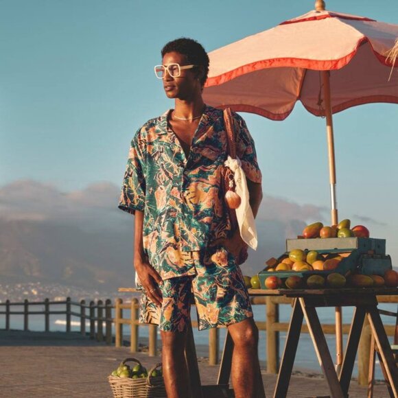 Adidas Originals Archive Floral Resort Shirt and Shorts Set Mens Size Medium - Picture 3 of 15